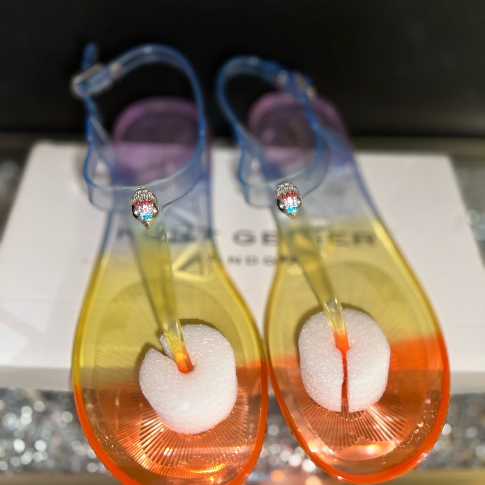 Kurt Geiger Orange and Yellow Sandals with Gradient Effect